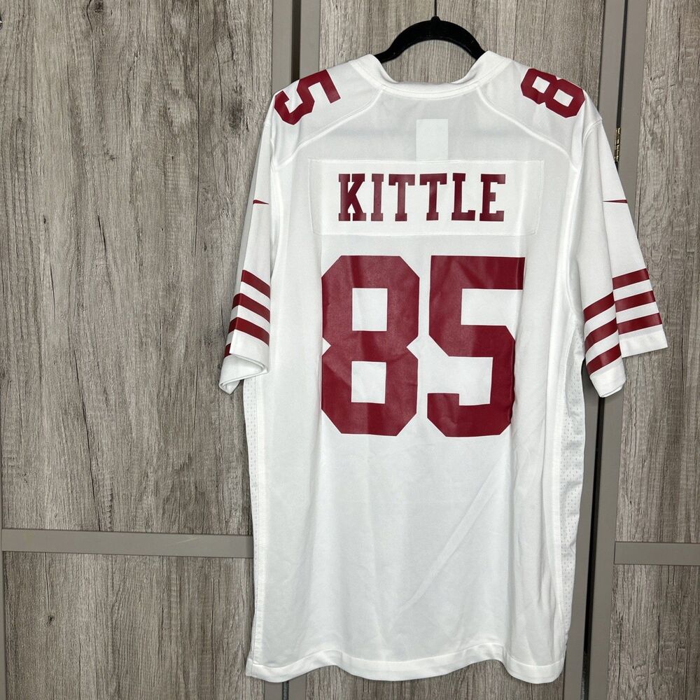 NFL 49ers Jersey Size L George Kittle 85 White V Neckline Excellent